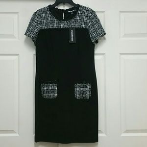 NWT Karl Lagerfeld Retro Black Dress Size 12